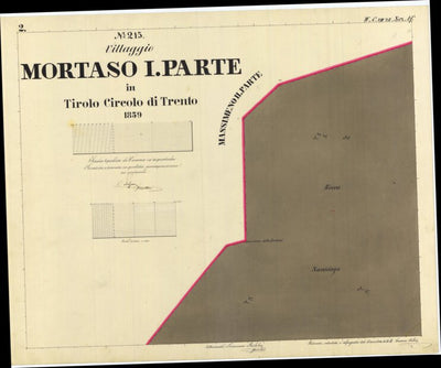 MORTASO I PARTE Mappa originale d'impianto del Catasto austro-ungarico. Scala 1:2880