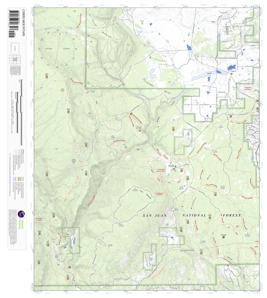 Chris Mountain, Colorado 7.5 Minute Topographic Map by Apogee Mapping ...