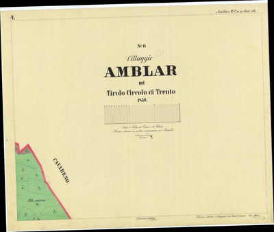 AMBLAR Mappa originale d'impianto del Catasto austro-ungarico Scala 1:2880