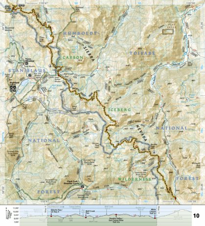 1008 PCT Sierra Nevada North (map 10)