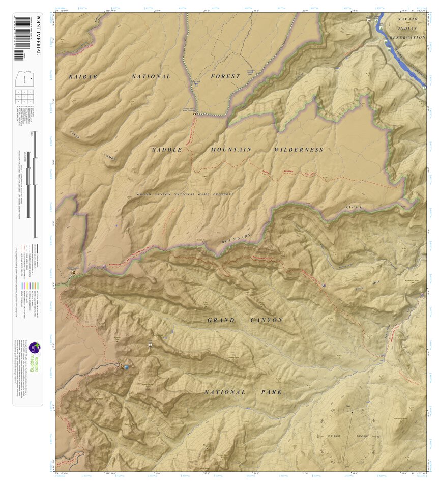 Point Imperial Arizona 75 Minute Topographic Map Color Hillshade By Apogee Mapping Inc 0099