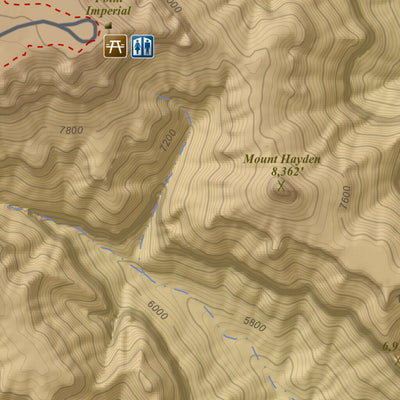 Point Imperial, Arizona 7.5 Minute Topographic Map - Color Hillshade