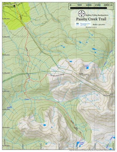 Passby Creek Trail Map (see Arrow Lake Peak Trail Map)
