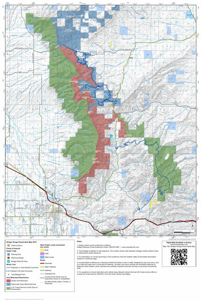 Bridger Range Snowmobile Map 2019