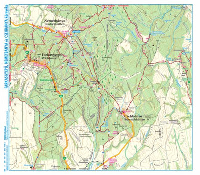 Farkasgyepü, Németbánya-Csehbánya turista,-biciklis térkép, tourist-biking map