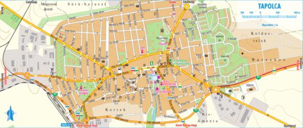 Tapolca city map, várostérkép