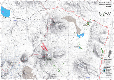 Nevado de Incahuasi y Cerro San Francisco 1/75.000