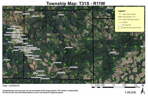 Woodby Mountain T31S R11W Township Map
