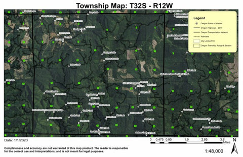 Johnson Mountain T32S R12W Township Map