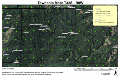 Anaktuvuk Saddle T32S R9W Township Map