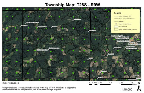 Camas Creek T28S R9W Township Map