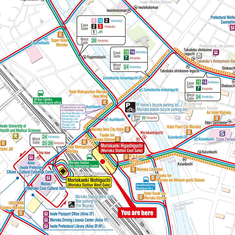 盛岡駅東口案内板 Map by Buyodo corp. | Avenza Maps