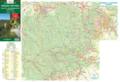Kőszegi-hegység turista-, biciklis térkép, Geschriebenstein hiking, biking map