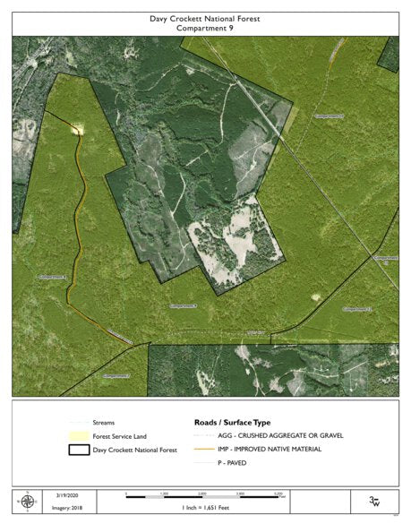Individal Compartment Map of the Davy Crockett National Forest v120