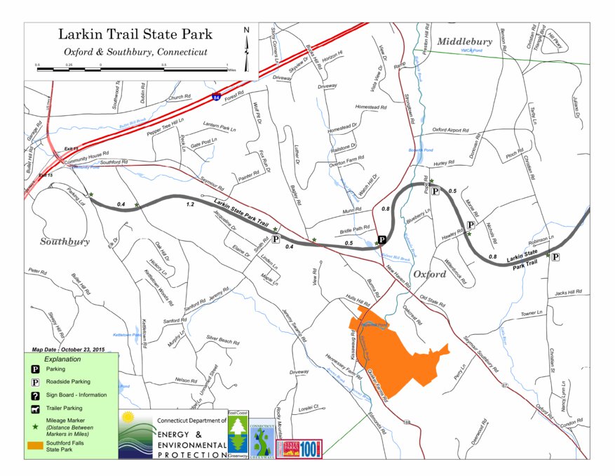 Larkin State Park Southbury map by State of Connecticut DEEP Avenza