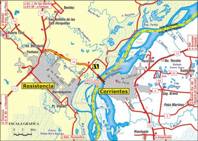 Mapa de Rutas y Caminos de Entre Ríos, Corrientes, Misiones, Uruguay y Sur del Paraguay Preview 2