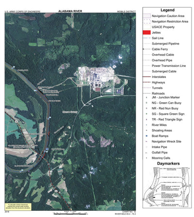 Alabama River Navigation Chart 10 (Mile 65.4 - 70.2)