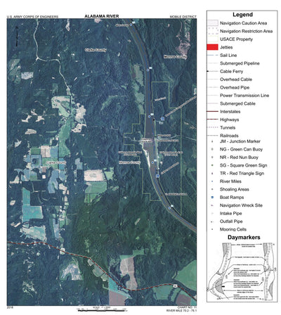 Alabama River Navigation Chart 11 (Mile 70.2 - 75.1)