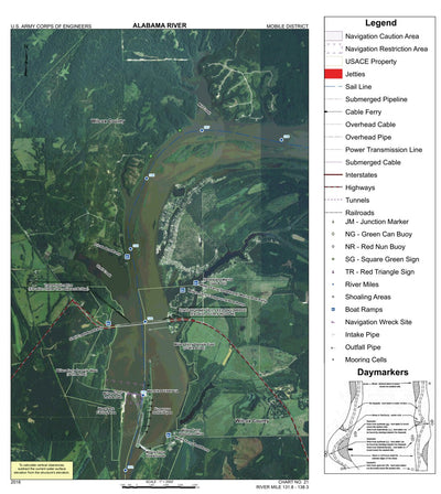 Alabama River Navigation Chart 21 (Mile 131.8 - 138.3)