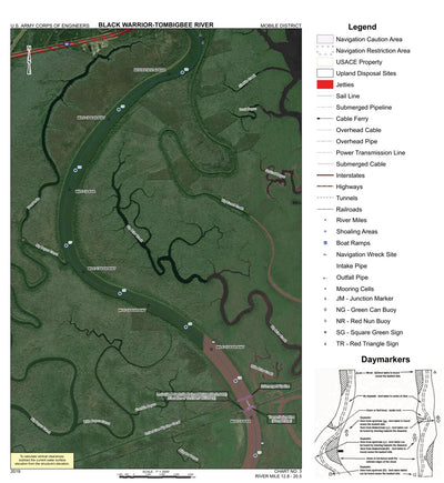 Black Warrior-Tombigbee River Navigation Chart 3 (Mile 12.8 - 20.5)
