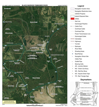 Black Warrior-Tombigbee River Navigation Chart 31 (Mile 226.7 - 238.5)