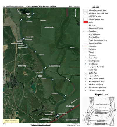 Black Warrior-Tombigbee River Navigation Chart 4 (Mile 20.5 - 28.3)