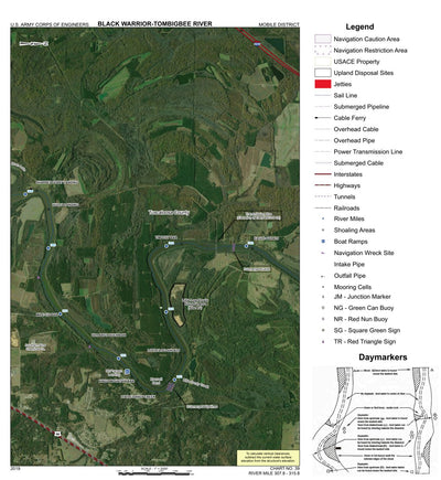 Black Warrior-Tombigbee River Navigation Chart 39 (Mile 307.8 - 315.8)