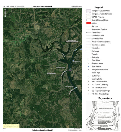 Black Warrior-Tombigbee River Navigation Chart 52 (Mile 390.3 - 393.4)