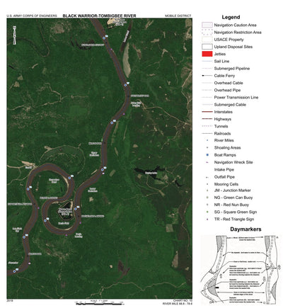 Black Warrior-Tombigbee River Navigation Chart 10 (Mile 68.8 - 78.6)