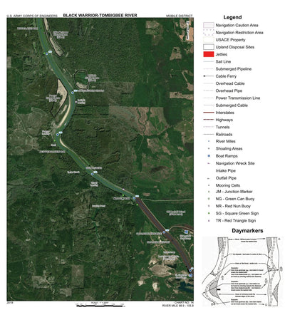 Black Warrior-Tombigbee River Navigation Chart 14 (Mile 98.9 - 105.8)