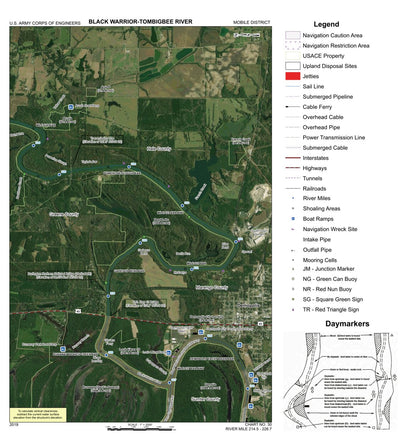 Black Warrior-Tombigbee River Navigation Chart 30 (Mile 214.5 - 226.7)