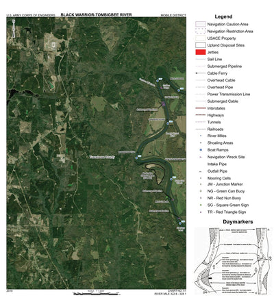 Black Warrior-Tombigbee River Navigation Chart 41 (Mile 322.8 - 328.1)