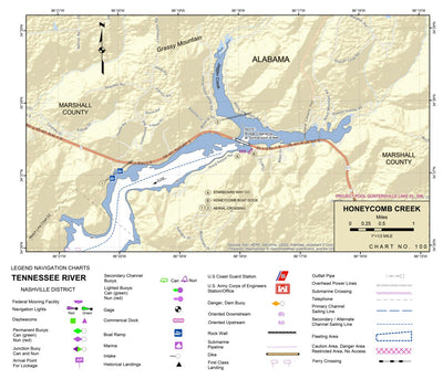 Tennessee River Chart 100 - Honeycomb Creek