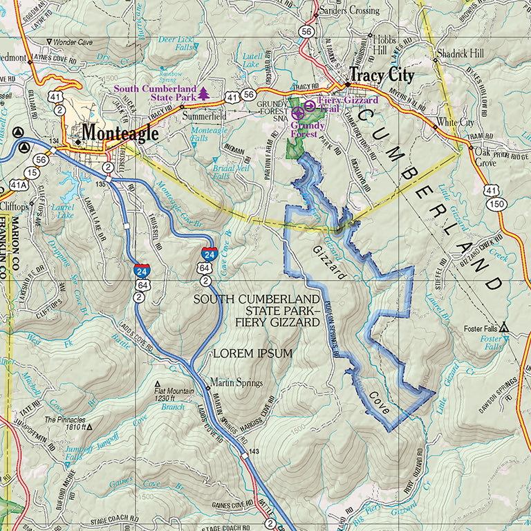 Tennessee Atlas & Gazetteer Map by Garmin | Avenza Maps