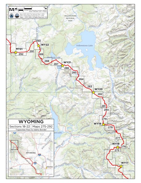 CDT Map Set - Wyoming 18-22 - Key Map