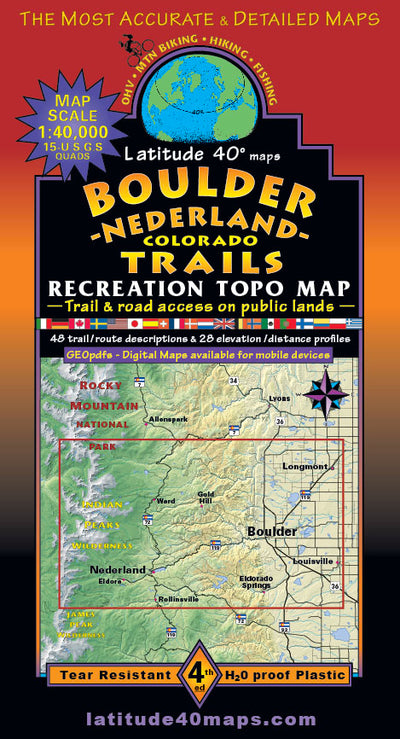 Boulder Nederland Trails Map-4th edition