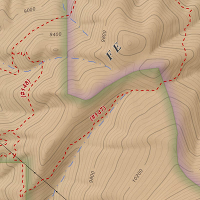 Aspen Basin, New Mexico 7.5 Minute Topographic Map - Color Hillshade