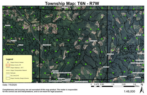 Fishhawk Falls T6S R7W Township Map