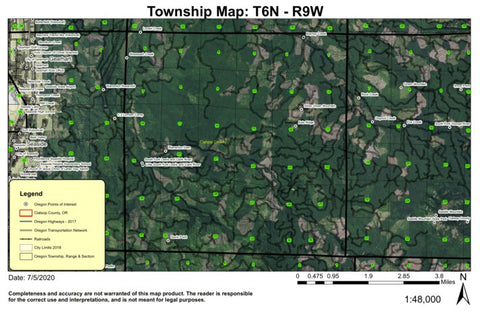 Sister Green Mountain T6S R9W Township Map