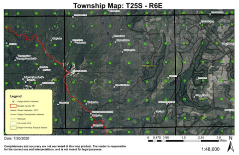 Windigo Pass T25S R6E Township Map