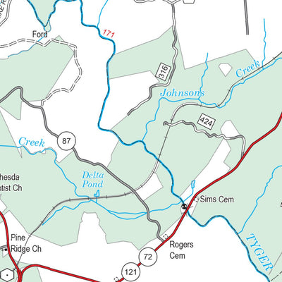 Enoree Ranger District, Sumter National Forest Visitor Map