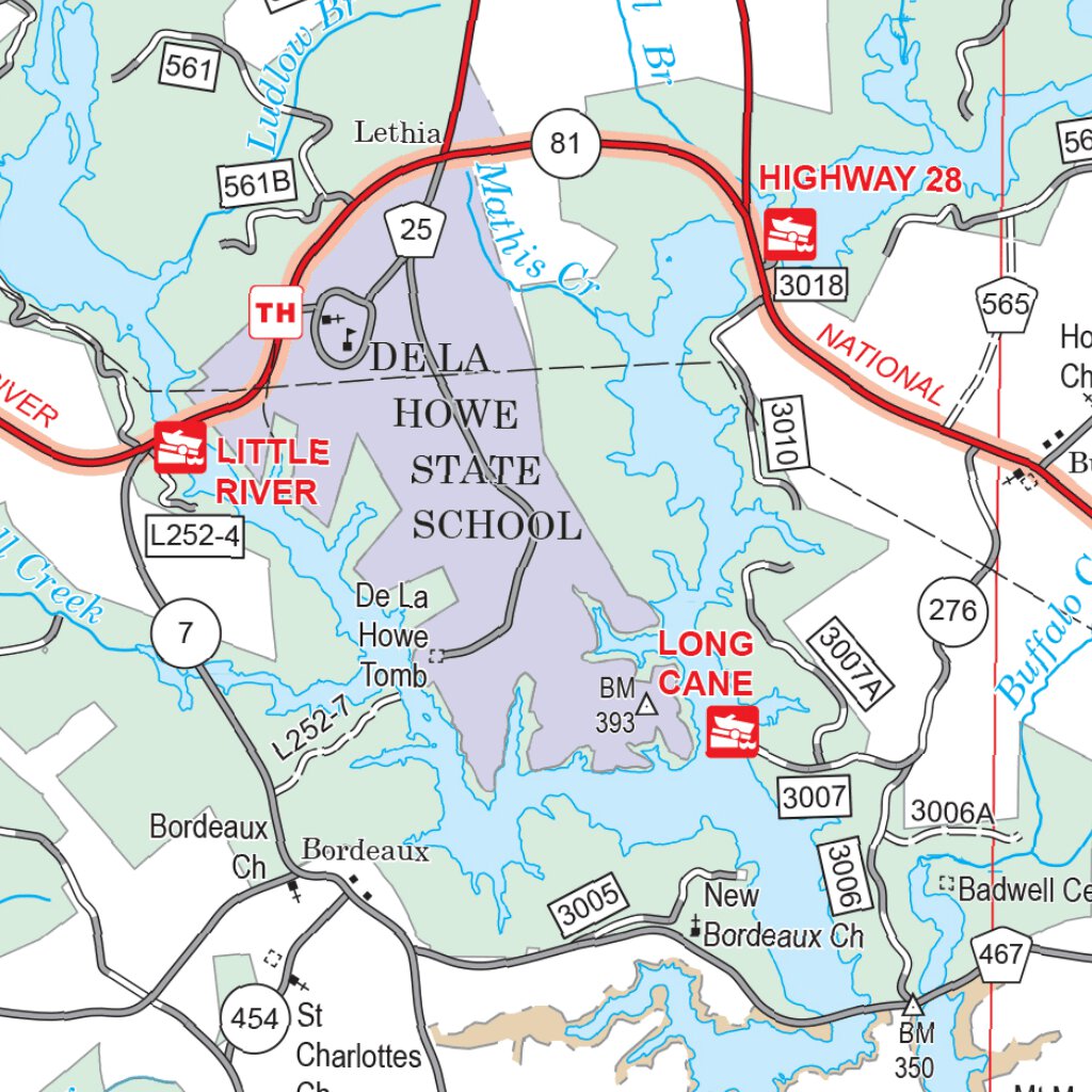 Long Cane Ranger District, Sumter National Forest Visitor Map by US 