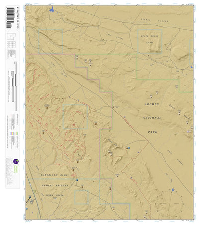 Klondike Bluffs, Utah 7.5 Minute Topographic Map - Color Hillshade