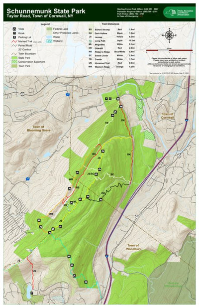 Schunnemunk State Park Trail Map