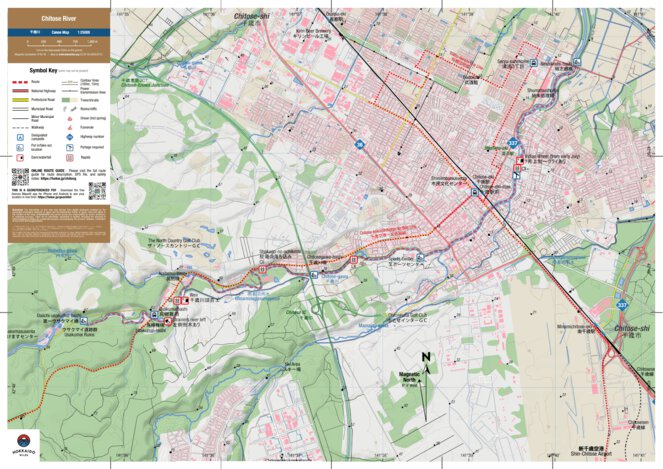Chitose River Long-run Canoe Route (Hokkaido, Japan) Map by ...