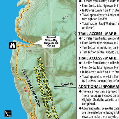 Boggy Draw Mountain Bike Trail Map, Dolores Colorado