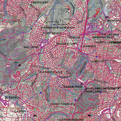 Getlost Map 9232 NEWCASTLE Topographic Map V14 1:75,000