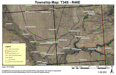 Cherry Creek T34S R46E Township Map