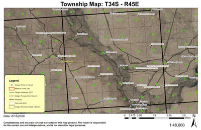 Loveland Canyon T34S R45E Township Map