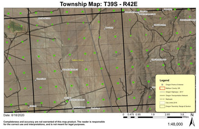 Blue Mountain Ditch T39S R42E Township Map